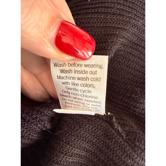 Nine West Black Rib Knit Open Cardigan Women L - A002 - Picture 6 of 6